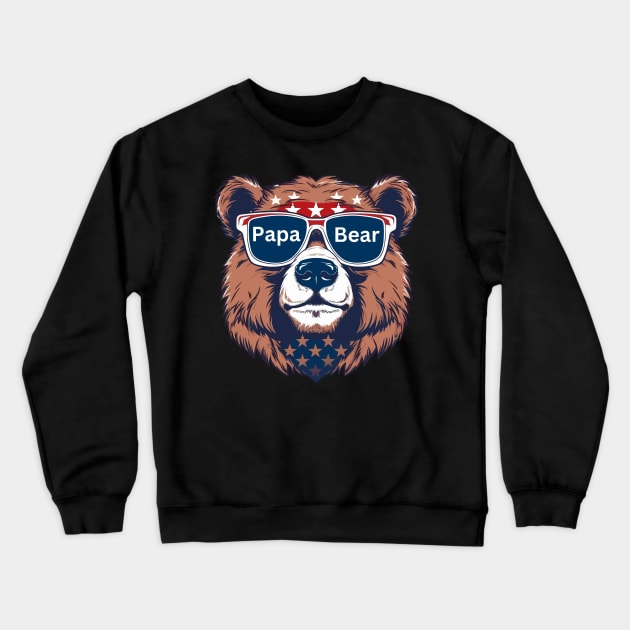 Papa Bear Sunglass Shirt, Papa Shirt, Dad TShirt, Father's Day t-shirt, Papa Gift, New Dad Shirt, Grandpa Gift, Father's Day Gift, Dad 4th of July Crewneck Sweatshirt by HoosierDaddy